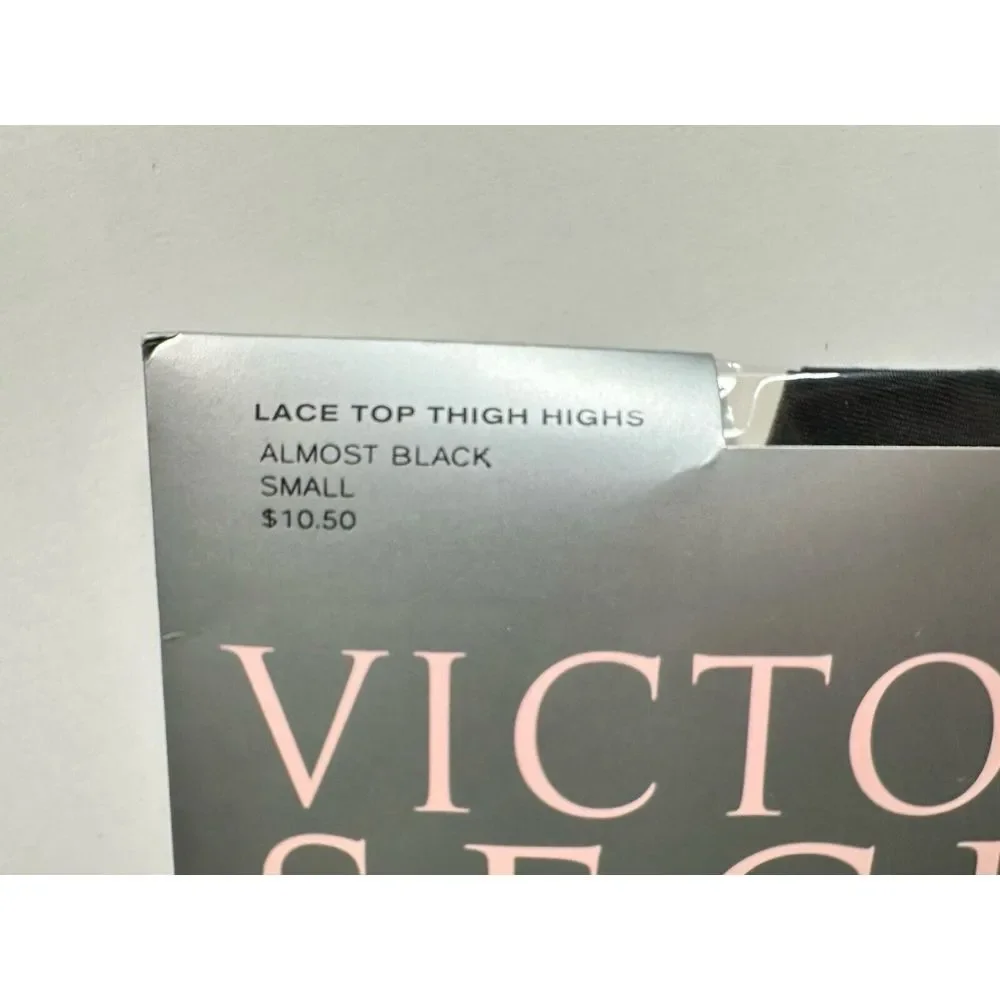 Victorias Secret Glamour Sheers Lace Top Thigh‎ Highs Almost Black Small